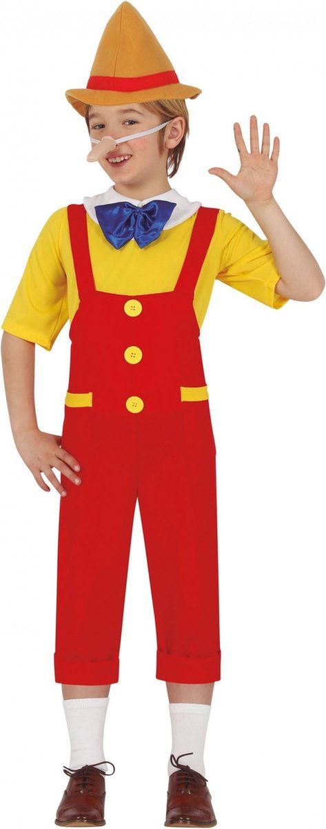 Fiestas Guirca Pinokkio Kostuum Jongens Rood Maat 140/152