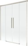 Mexen Rox badwand 2-delige schuif 140 x 150 cm, transparant, geborsteld nikkel