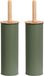 ZELLER Brosse WC/toilette avec support métal/bambou bois - 2x pièces - vert sauge - 38 x 10 cm