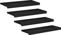 vidaXL Traplopers 4 st 80 x 30 x 2 cm Zwart Massief beukenhout