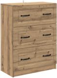 vidaXL Ladekast 66 x 34,5 x 87 cm Bewerkt hout Artisanaal eiken