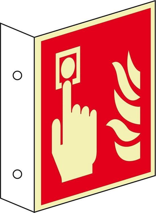 Haaks bord brandmelder pictogram 150 x 150 mm