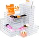 Posity Organiseur de tiroirs - 44 Pièces - Organisateurs de bacs - Bacs de tiroirs - Bacs de rangement - Organiseur de maquillage - Pour cuisine, salle de bain et bureau - Plastique - Transparent