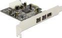 Delock FireWire 400/800 PCI Express kaart - 1x 6-pins + 2x 9-pins