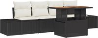 vidaXL Tuinbank - Zwart - Polyrattan