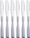 Couteau à dîner sans marque, acier inoxydable, 21,9 cm, couteau de table lourd, argenterie, couteau en métal, set de couverts, 6 pièces