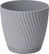 Form Plastic Plantenpot/bloempot Waves - kunststof - platina grijs - D13 x H12 cm - met opvang schotel - rond
