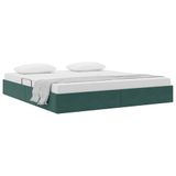 vidaXL Ottoman Bedframe met opslag Donkergroen 180 x 200 cm Fluweel