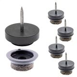 Wagner QuickClick® Viltglijders, meubelglijders, stoelglijders, set van 80 stuks om te spijkeren, 80 x basis + glijopzetstuk verwisselbaar, wolvilt Ultrasoft Slim, diameter Ø 20 mm, Made in DE
