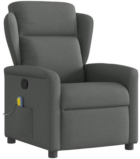 vidaXL Massagestoel Donkergrijs Stof