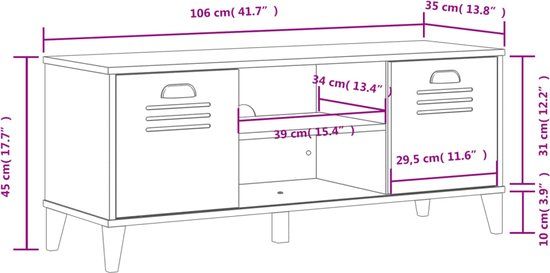 vidaXL VIKEN Shoe Bench - 106x35x45 cm - Anthracite Grey
