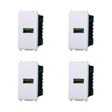 Elektronova Stopcontact USB Type-A 5V 2.1A wit oplader compatibel met Vimar Plana Kit 4 stuks 2401