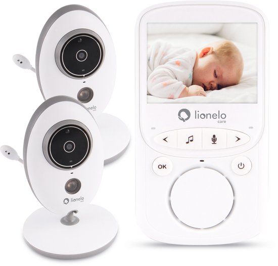 Lionelo Babyfoon Premium - 5.1 - 2 Camera's - 300m Bereik - Nachtmodus - Beige/Wit