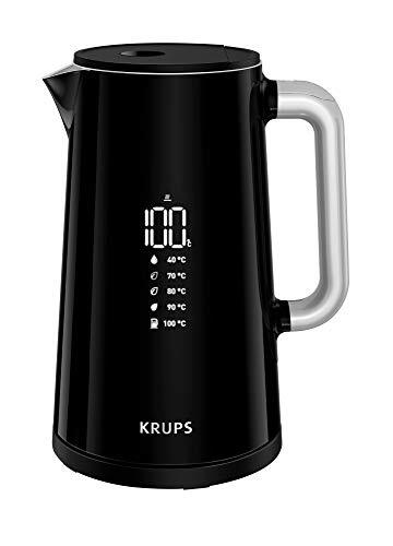 Krups BW8018 Smart'n Light Elektrische waterkoker, 5 temperatuurniveaus, digitaal display, 30 minuten warmhoudfunctie, automatische uitschakeling, inhoud 1,7 liter, dubbele wandconstructie, zwart