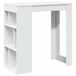 VidaXL Table de bar avec étagères, blanc, 102x50x103,5 cm, panneau de particules