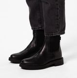 Manfield - Dames - Zwarte leren chelsea boots - Maat 42