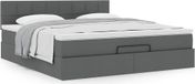 Prolenta Maison Exclusive - Cadre de lit ottoman avec matelas gris foncé 180x200 cm tissu