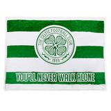 Celtic FC Sherpa-fleecedeken, 152 x 117 cm, je zult nooit alleen lopen, officiële merchandise voor de Schotse Premier SPL Club