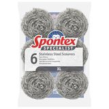 Spontex Specialist roestvrijstalen schuursponsjes (Pack van 6)