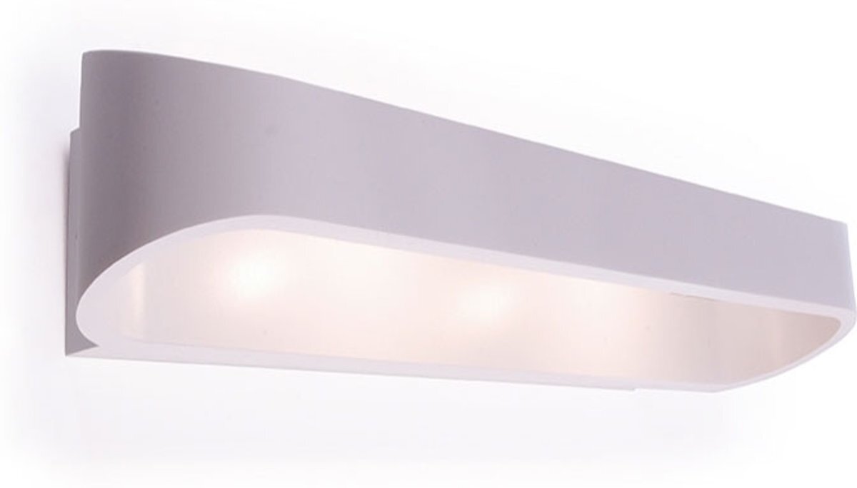 Bse LED Wandlamp / Wandverlichting Ovaal 12W 4000K Natuurlijk Wit 41.5x7.5x6.8cm Mat Wit Aluminium IP20