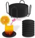 Unyqoos® Set de 8 sous-verres ronds en silicone noir