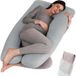 Litollo® Coussin de grossesse XXL - Coussin d'allaitement - Coussin corporel - Oreiller corporel - 280cm - Gris - Avec housse supplémentaire amovible gratuite