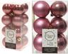 Decoris Kaemingk B.V. Kerstversiering kunststof kerstballen oud roze 4-6 cm pakket van 40x stuks