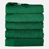 The One Towelling Badhanddoek - 70x140 cm - 5 stuks - Hotelkwaliteit - 450 g/m² - 100% Gekamd katoen - Groen