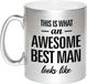 Bellatio Decorations Bol This is what an awesome best man looks like tekst cadeau mok / beker - zilver - 330 ml - Bruiloft getuige kado