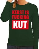 Bellatio Decorations Shoppartners Bv Foute kersttrui / sweater Kerst Is Fucking Kut groen voor dames - XL
