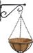 Esschert Design Hanging basket 25 cm met metalen muurhaak en kokos inlegvel - Complete hangmand set van gietijzer