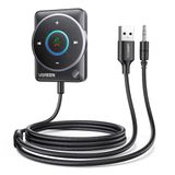 UGREEN Aux Bluetooth 5.4 Adapter Auto Bluetooth-ontvanger Multifunctionele knop voor handsfree bellen en draadloze muziek, dubbele verbinding, RGB-omgevingslicht, compatibel met autoradiosysteem