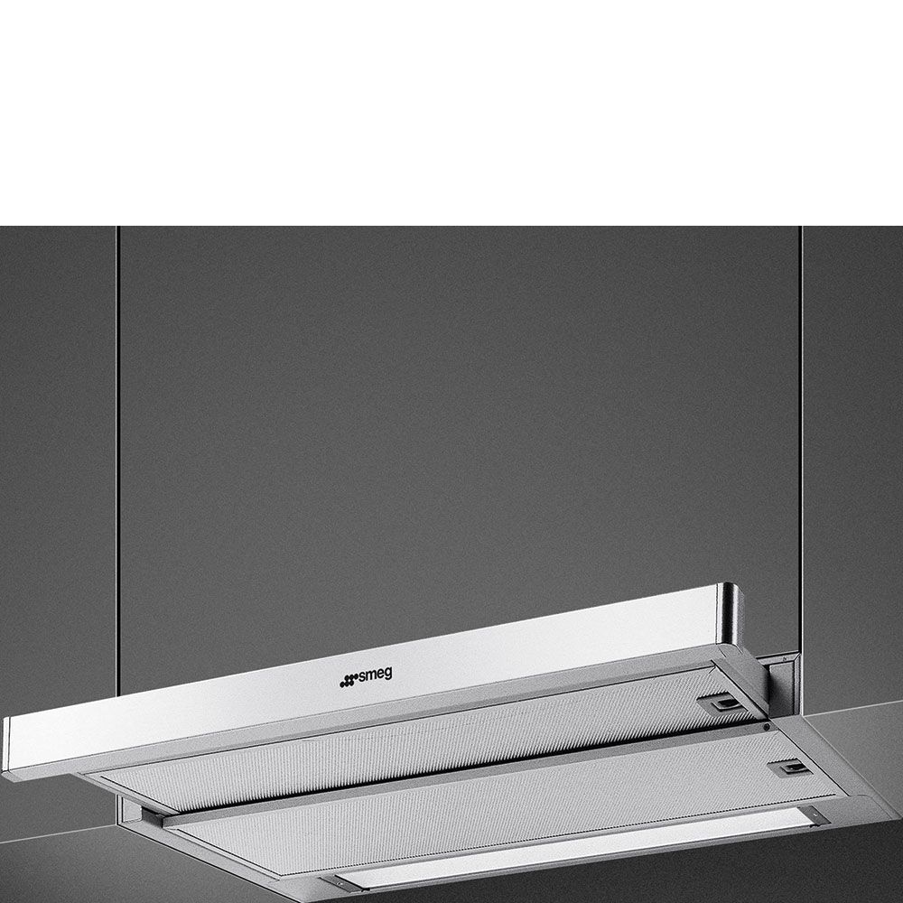 Smeg KSET6XE2 afzuigkap Semi-inbouw (uittrekbaar) Zilver 500 m³/uur D