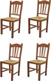 t m c s Tommychairs Silvana - Eetkamerstoelen - Set van 4 - Licht Walnoot - Rotan