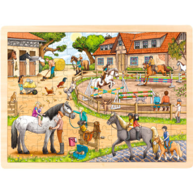 Goki Inlegpuzzel paardenboerderij 96 stukjes