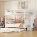 OEM ZKOO B.V. 140x200cm Stapelbed met Uitschuifbaar Onderschuifbed, Hoge Railing, Wit