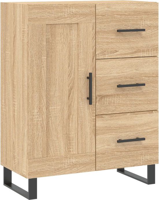 vidaXL Dressoir 69,5x34x90 cm bewerkt hout sonoma eikenkleurig