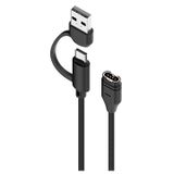 Garmin Câble de recharge droit tressé 2-en-1 USB-C/USB-A pour montres connectées Garmin - 1m