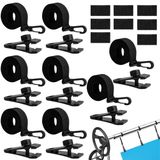 Système d'enroulement pour piscine Sangles de fixation Jeu de 8 clips dentés