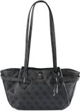 GUESS Yesba Girlfriend Shoulder Satchel Bag Coal Logo donkergrijs
