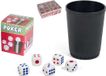Gerimport Poker Dobbelstenen set - met beker - pokeren - onderweg / vakantie
