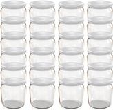 Oputec 24x 360ml inmaakpotten / voorraadpotten TO Ø 82 mm – glazen jampotten – metalen schroefdeksel wit – conservenpotten