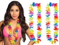 Boland Hawaii krans/bloemenslinger voordelig gekleurd - 4x - Tropische verkleed feestartikelen