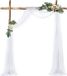 Merkloos Decoratie - Versiering Blanc Tissu mousseline Rideau traversant pour arche de mariage - Rideaux décoratifs pour arche de mariage - Douche de bébé - Fête - Cérémonie - 75 x 600 cm