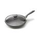 Avilia Antiaanbakpan met deksel, steen-look, koken zonder olie, ergonomische soft-touch handgreep, ideaal voor vlees, vis en groenten, 24 cm, Made in Italy