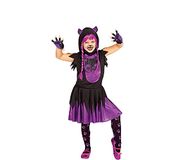 Rubies Zwart kattenkostuum met geluid voor meisjes, met capuchon, panty en klankbox, maat L 8-10 jaar, voor Halloween, carnaval en verjaardag