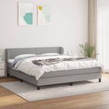 vidaXL Boxspringbed met matras, stof, lichtgrijs, 180x200 cm