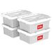 Cetomo 15L x 4 opbergdozen, plastic opbergdoos met deksels, organiserende container met handvat en veilige vergrendelende gespen, stapelbaar, nestbaar, draagtas voor thuiskantoor kleding, 15L-4Pack