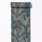 Dutch Wallcoverings - Vliesbehang - Renaissance - Leaves Petrol Blue - RE521056