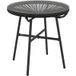 Pangivo Table d'appoint de jardin style bohème en résine tressée et verre trempé noir 50 x 50 x 50 cm
